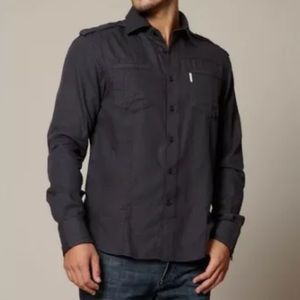 NEW Five Four Shirt M Mens Casual Button Down Black Long Sleeve